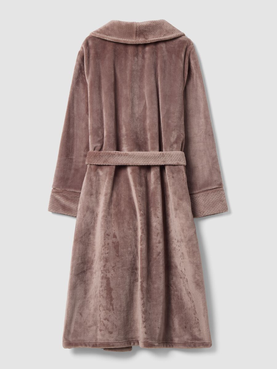 Long brown dressing gown with belt and pockets_2