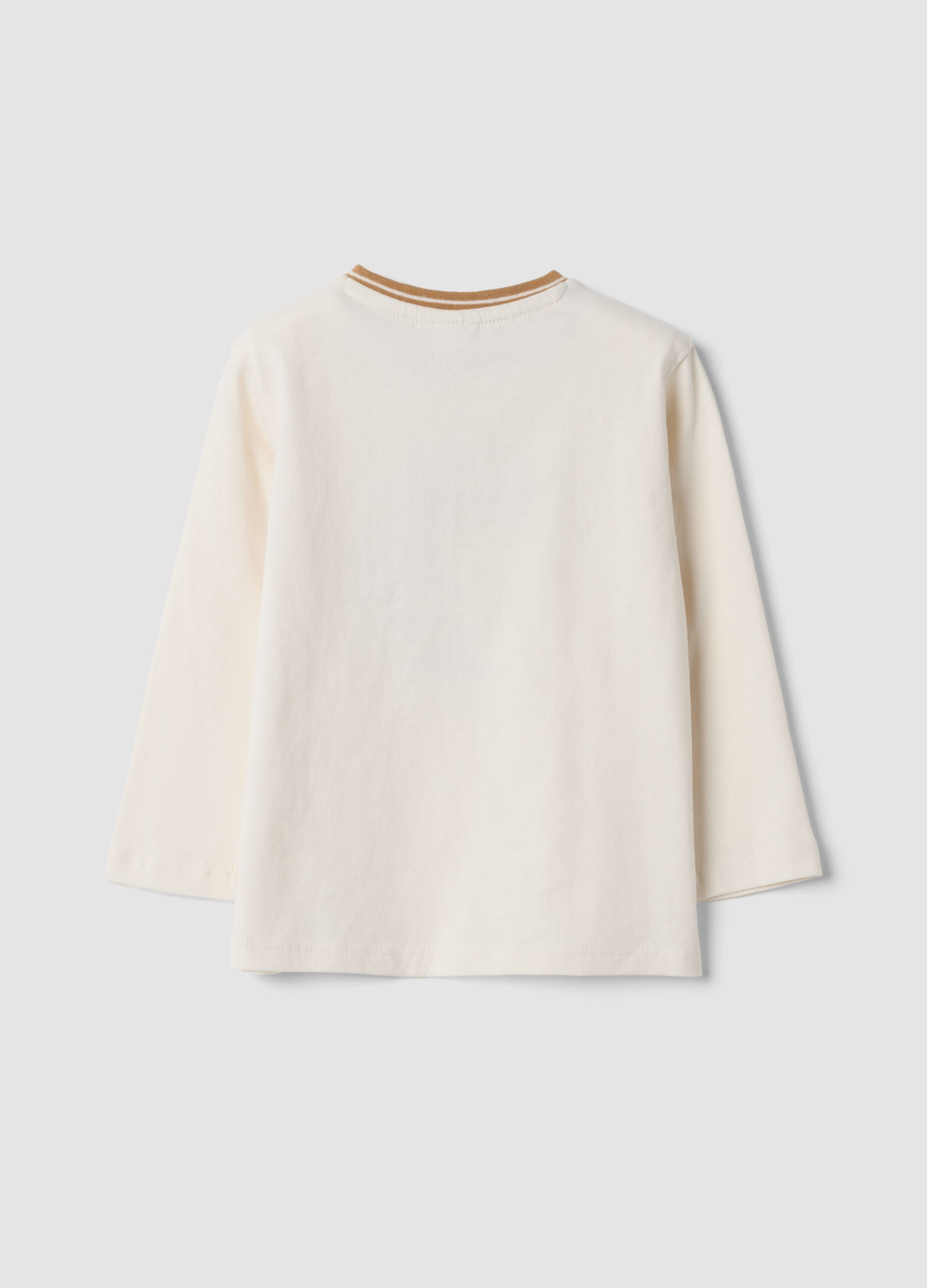 White pure organic cotton crew-neck T-shirt