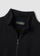 Black cotton-blend regular-fit sweatshirt with crew neck and zip_1