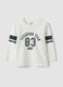 White organic cotton crew-neck T-shirt for baby boy_0