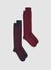 Two-pack of multicolour long socks in stretch cotton_0