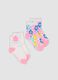 2-pack of white floral ankle socks in stretch organic cotton_0