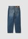 Blue denim jeans in pure cotton, loose fit_6