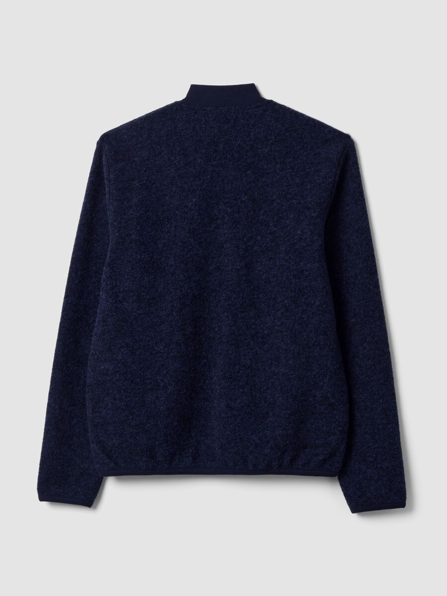 Blue wool-blend sweatshirt with ribbed collar_6
