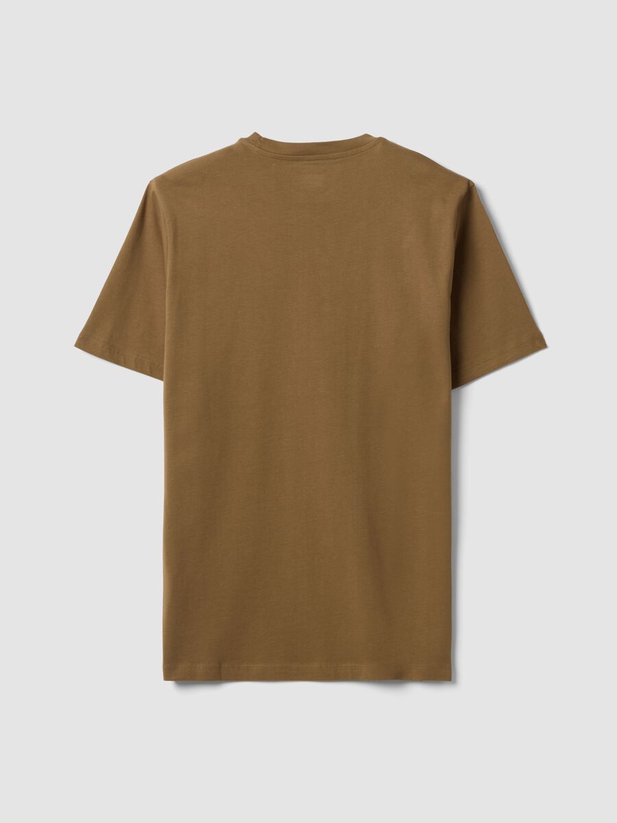 Brown pure organic cotton jersey T-shirt, regular fit_1