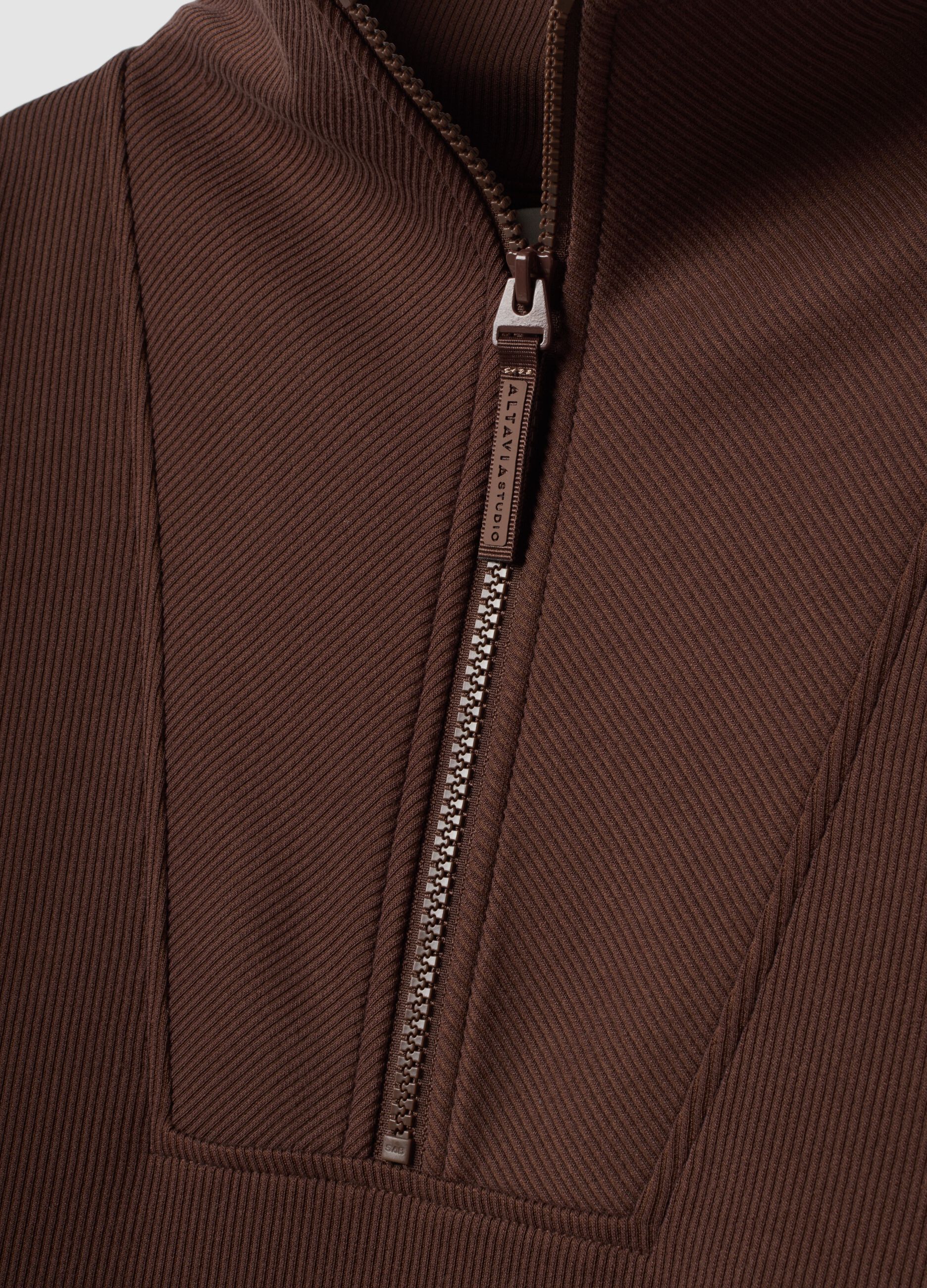 Brown stretch modal crew-neck sweatshirt ALTAVIA STUDIO