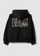Black cotton-blend hoodie with print_2