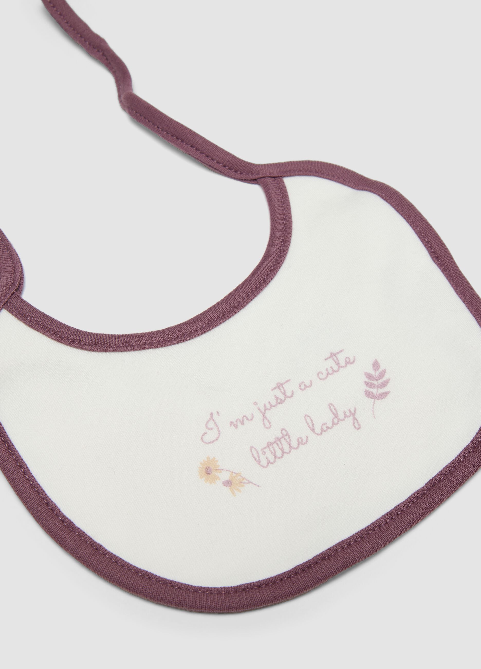 Bipack bavaglini rosa e viola in puro cotone organico con stampa Disney