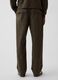 Pantaloni giallo ocra in puro cotone con tasche applicate_4