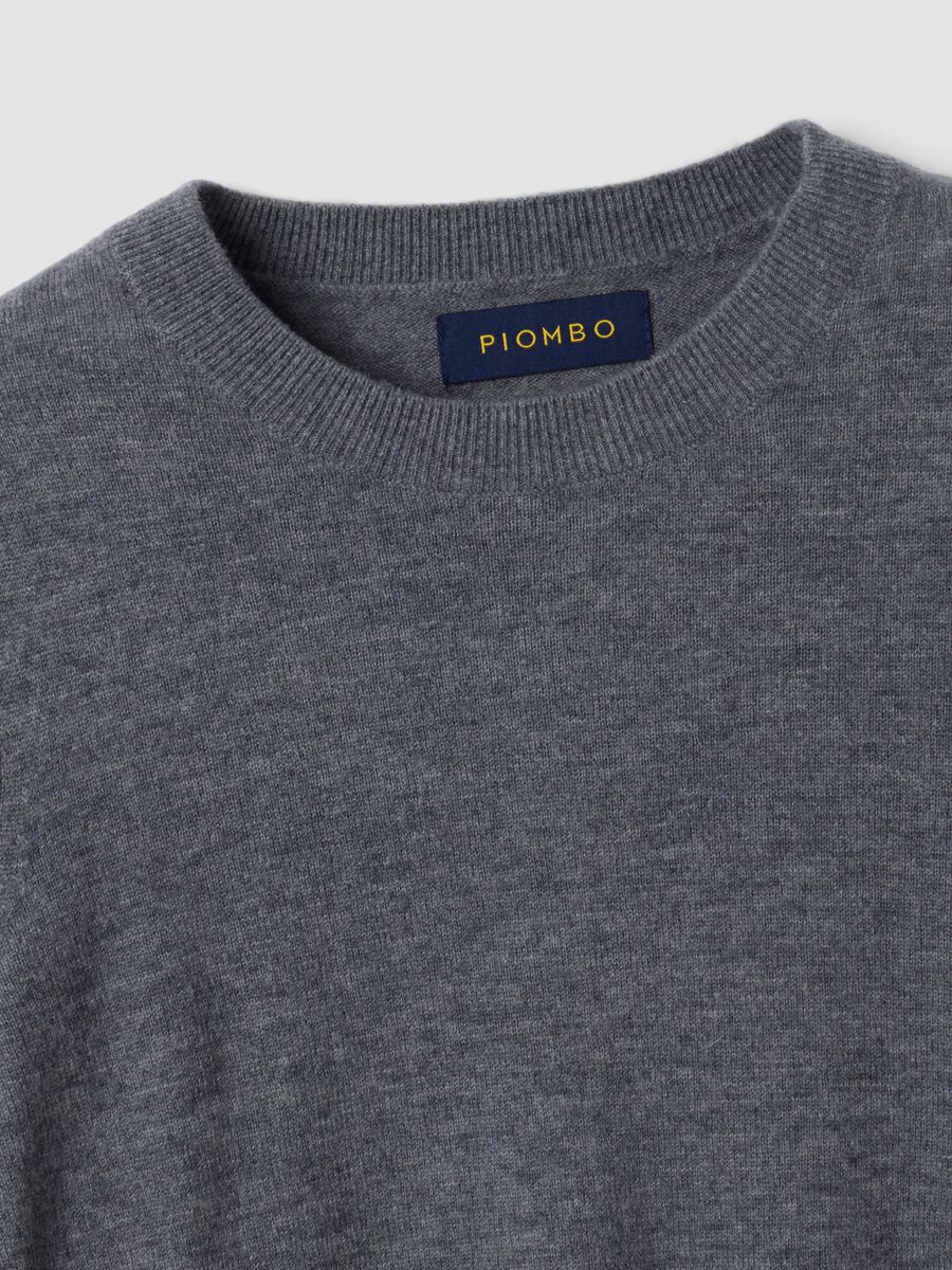 Grey pure wool crew-neck jumper_1