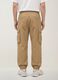 Pantaloni cargo marroni in cotone elasticizzato regular fit_4