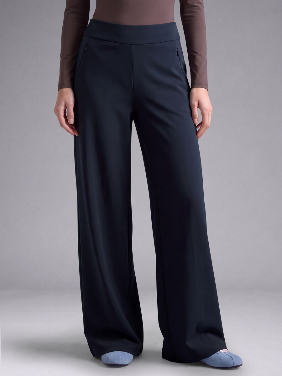 Blue stretch wide-leg trousers ALTAVIA STUDIO_2