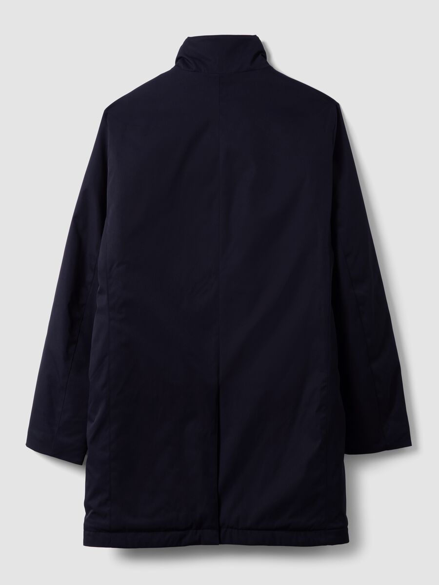 Blue padded regular-fit coat with high neck_6