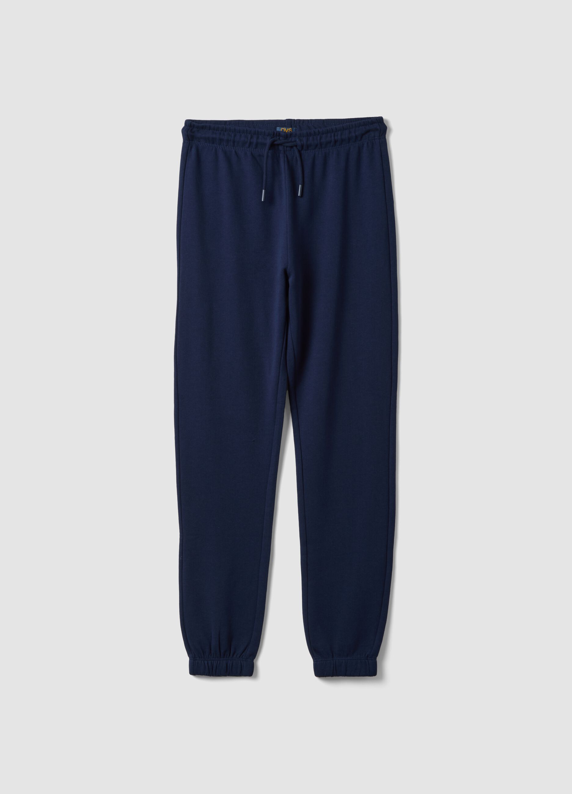 Navy blue jogger trousers in 100% organic cotton