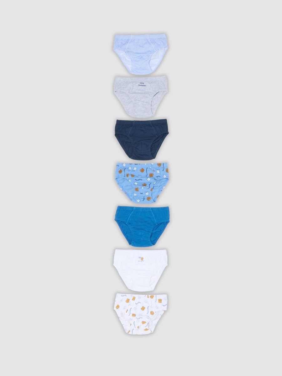Seven-pack of multicoloured organic cotton jersey briefs for boys_0