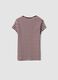 Brown pure cotton crew-neck striped T-shirt_6