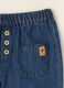 Blue pure cotton trousers with elasticated waist, regular fit_1