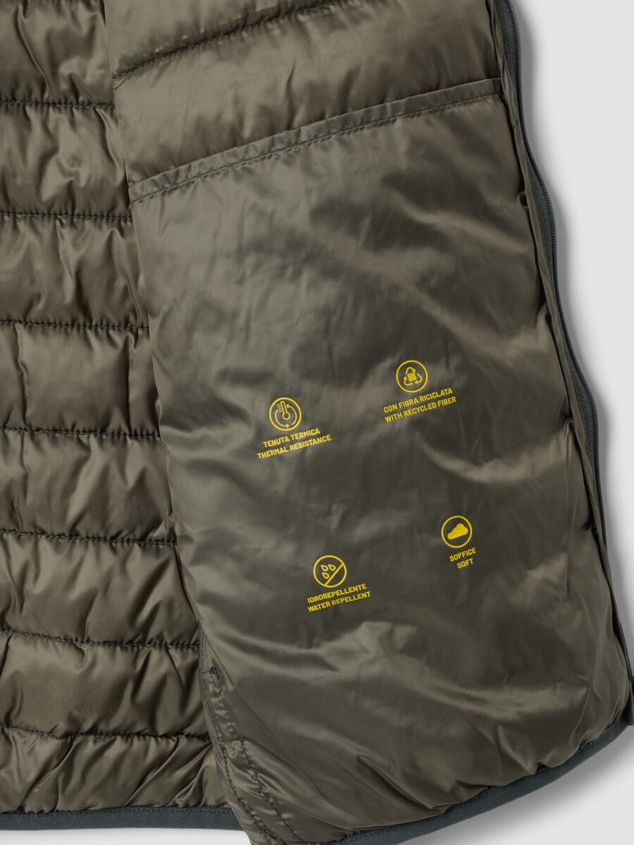 Grey Ultralight Padded Gilet with Zip_1