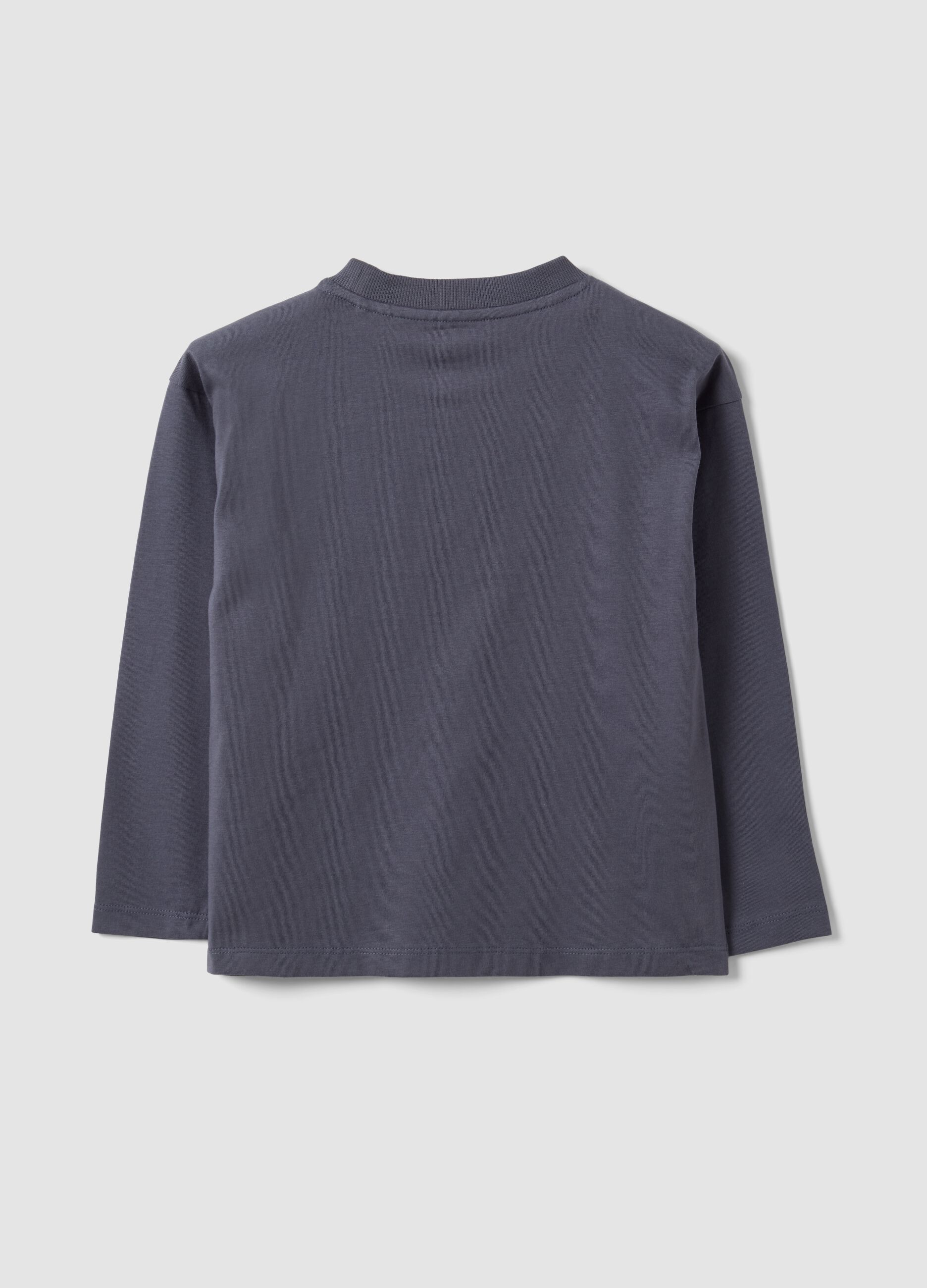 T-shirt grigia in puro cotone con girocollo stampa Mario Kart