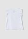 White organic cotton girls&rsquo; tank top with print and ruffles_1