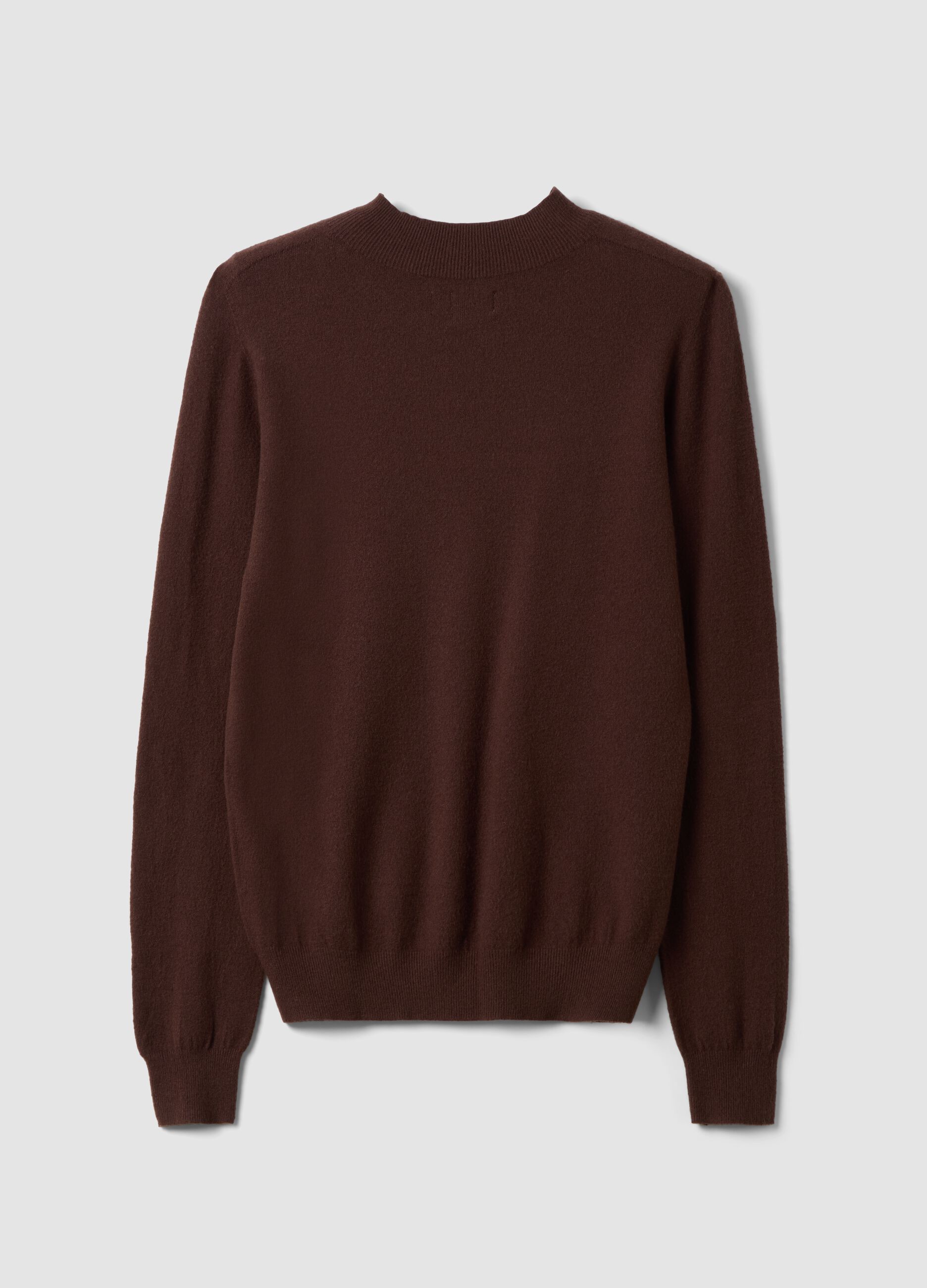 Maglia marrone in misto viscosa e lana regular fit
