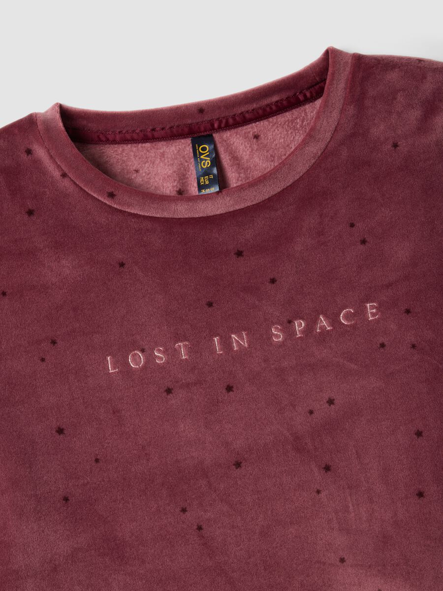 Pink stretch pyjama sweatshirt with star print_5