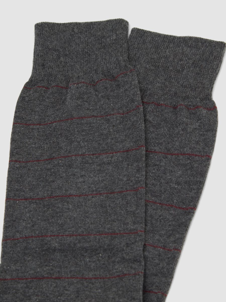 Men&rsquo;s grey marl long socks in stretch cotton_1