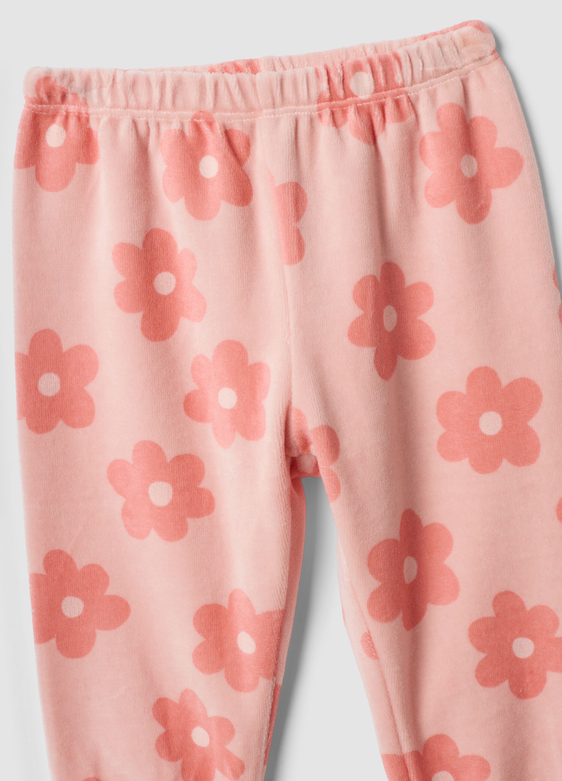 Light pink cotton-blend crew-neck pyjamas