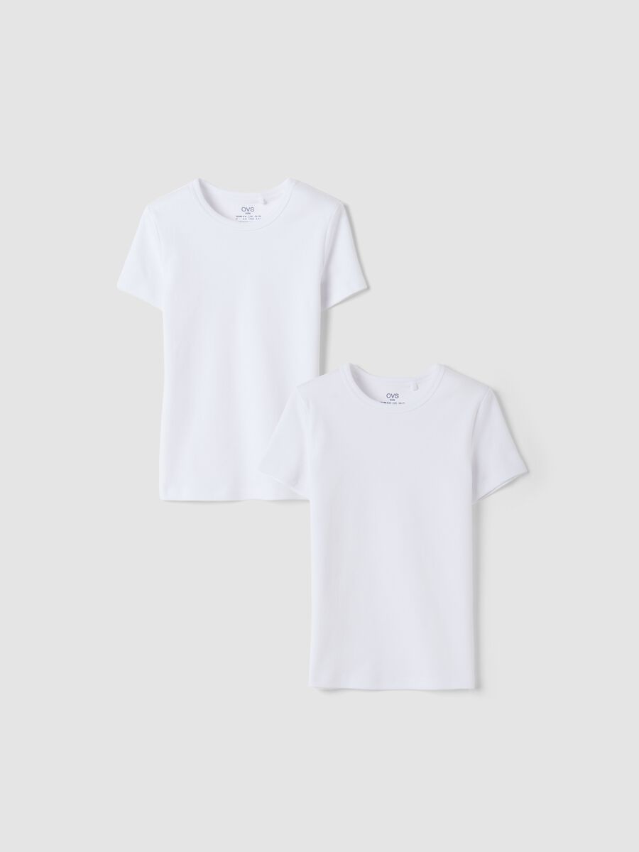 2-pack of white crew-neck T-shirts in pure organic cotton_0