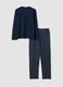 Blue pure organic cotton crew-neck pyjamas_2