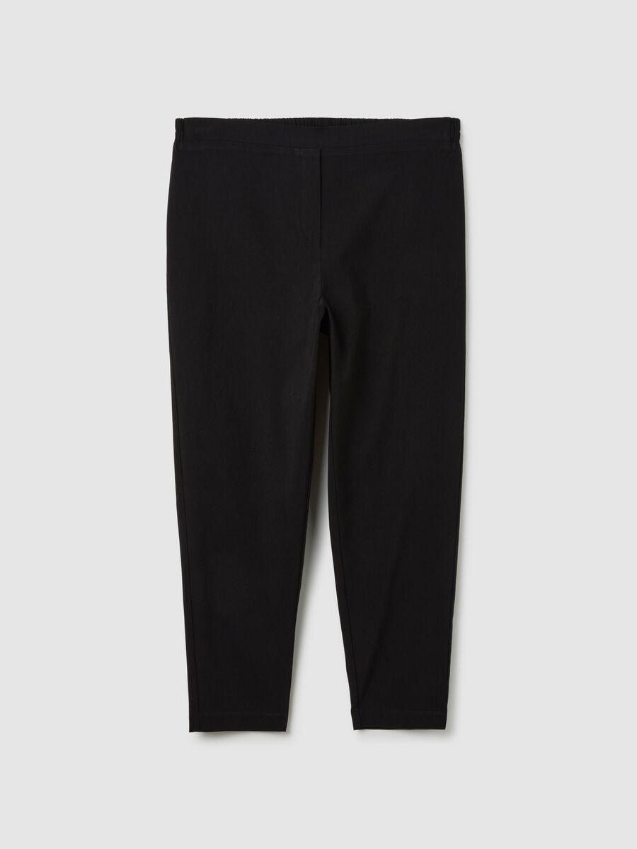 Women's Black Stretch Viscose Blend Leggings_4