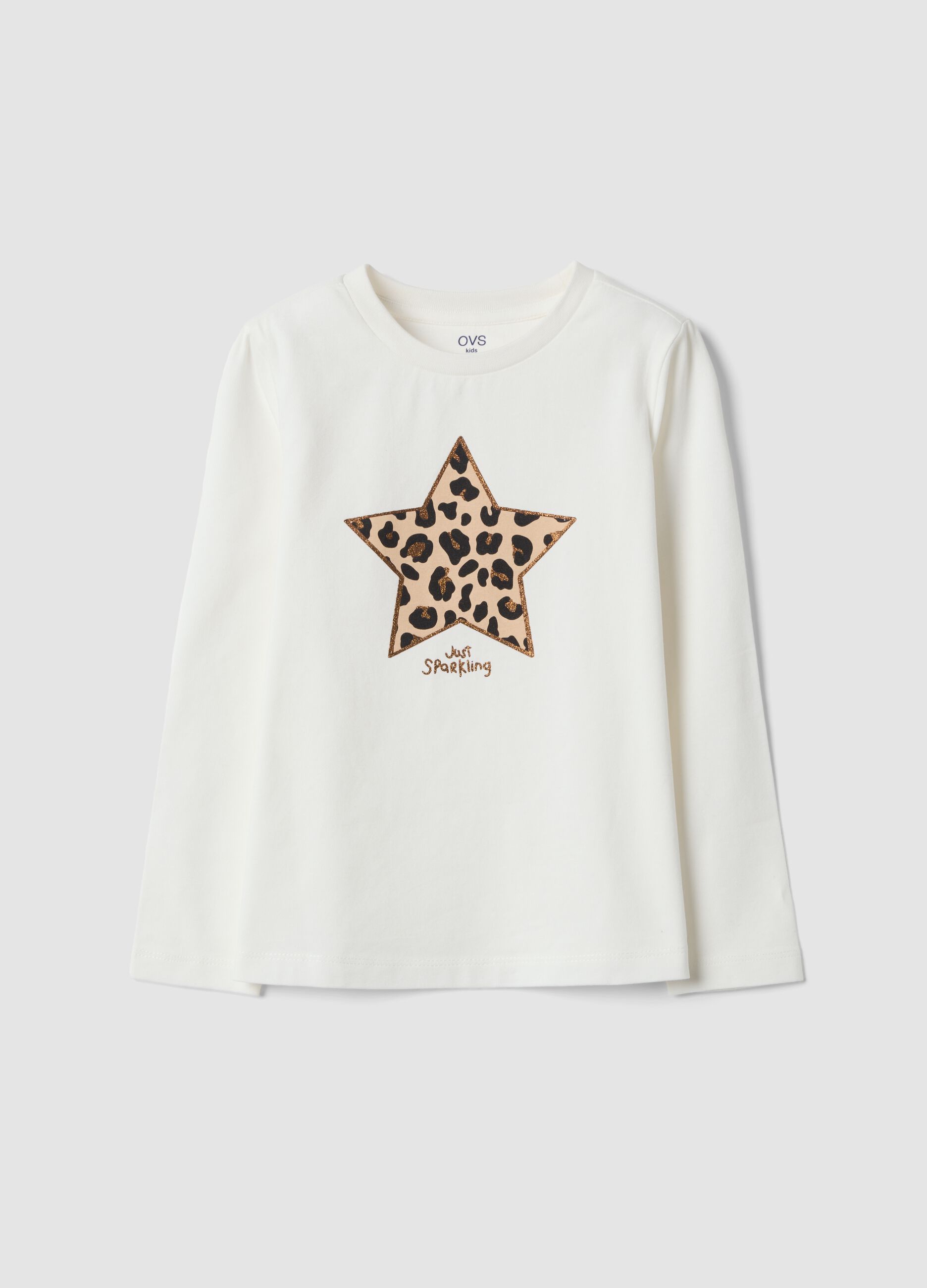 T-shirt bianca in cotone organico elasticizzato girocollo
