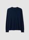 Blue crew-neck jumper in pure merino wool, regular fit_2
