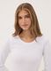 Maglia bianca in cotone organico elasticizzato girocollo_1