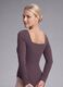 Mauve breathable stretch bodysuit with wide neckline ALTAVIA STUDIO_3