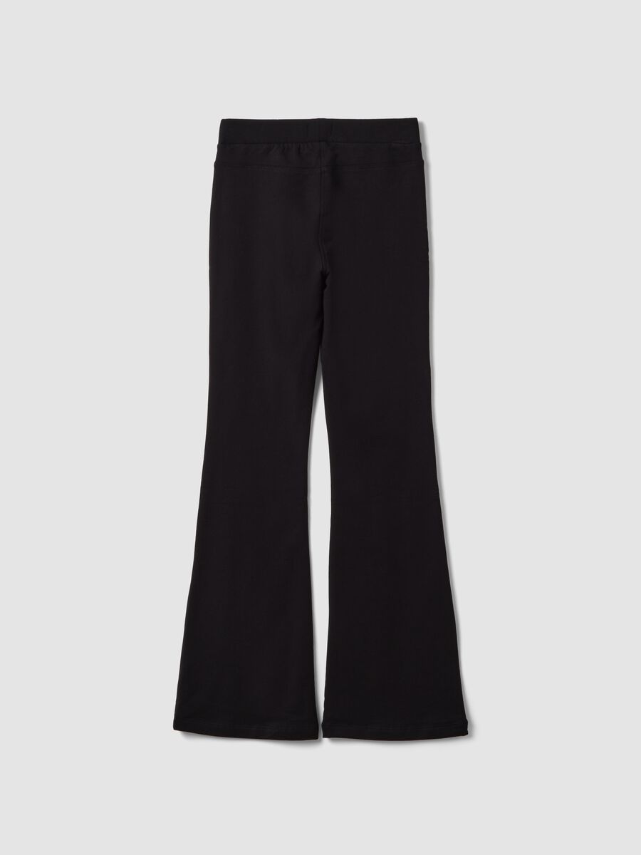 Black flare treggings in organic cotton and stretch viscose_2