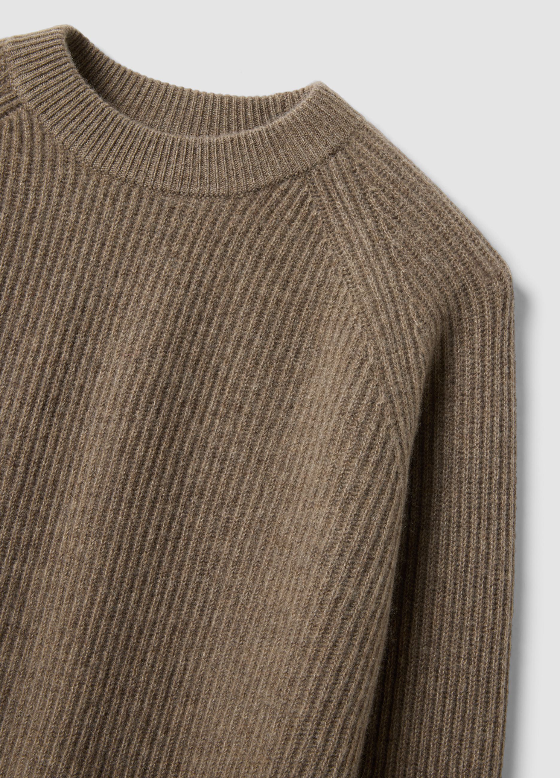 Brown pure cashmere oversized jumper