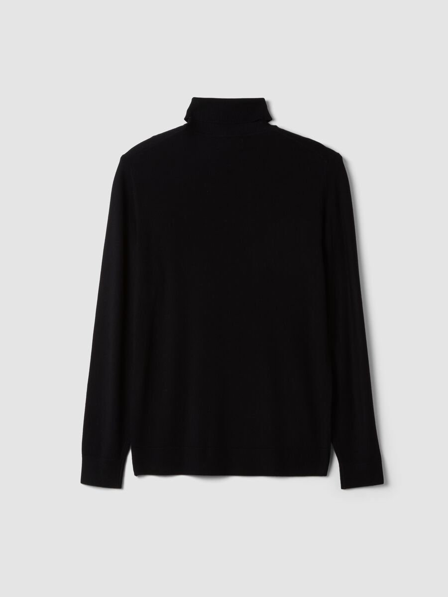 Black viscose-blend roll-neck jumper_2