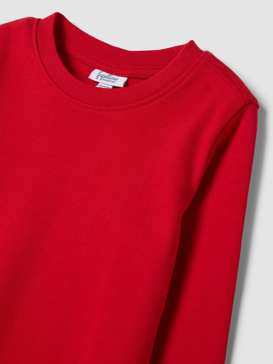 Red pure organic cotton crew-neck T-shirt_2
