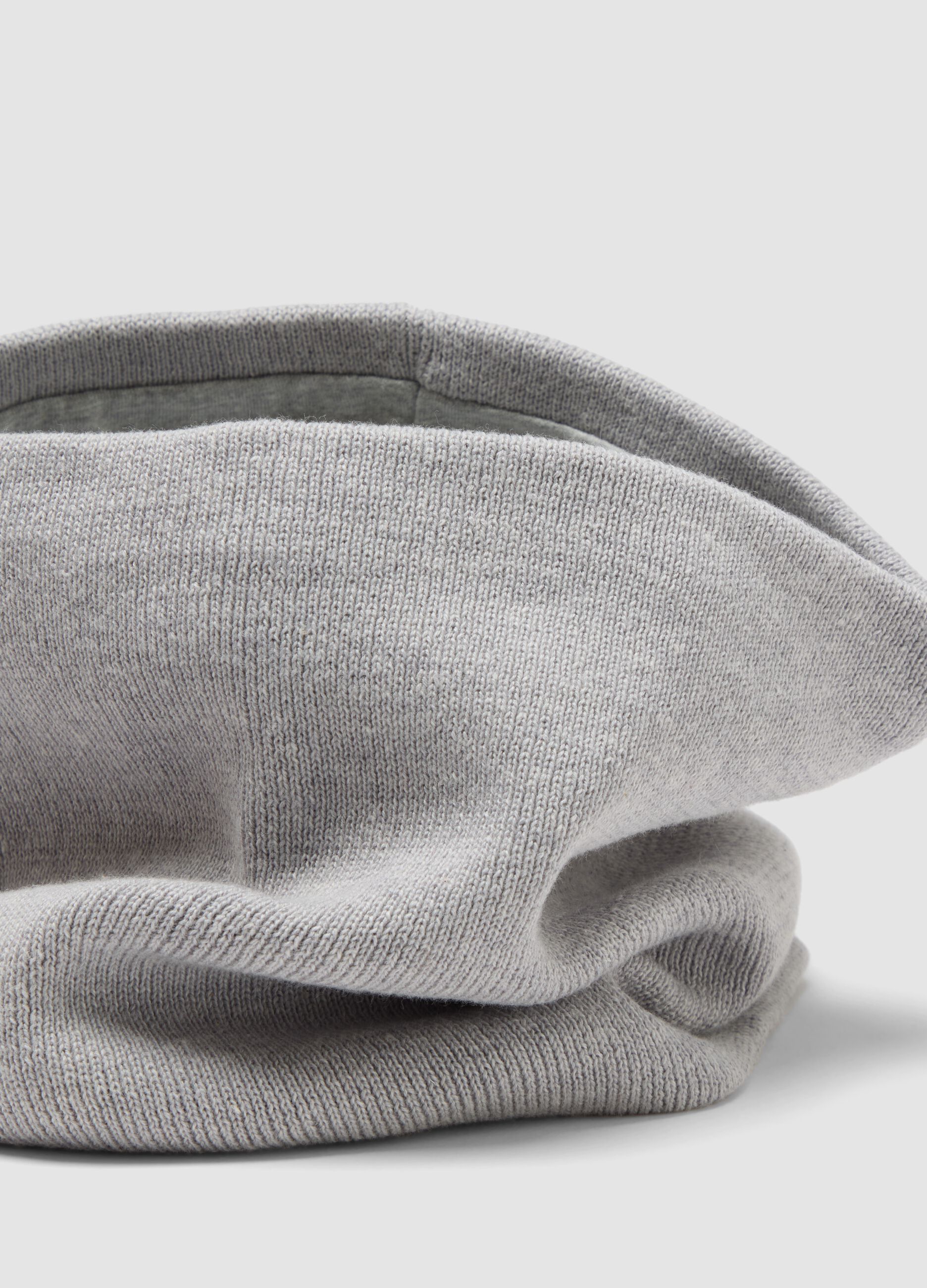 Grey cotton-blend scarf