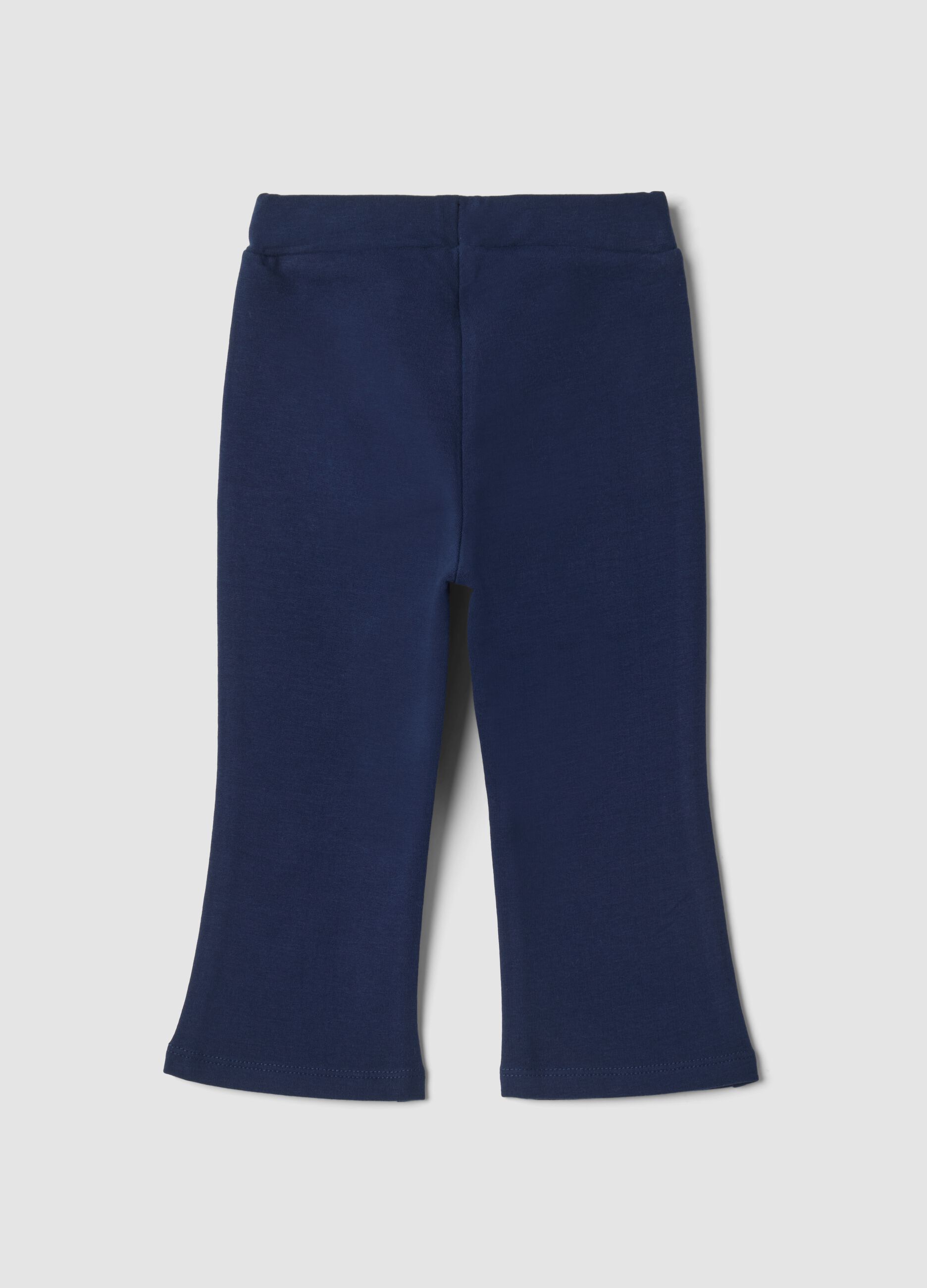 Blue organic stretch cotton flared leggings