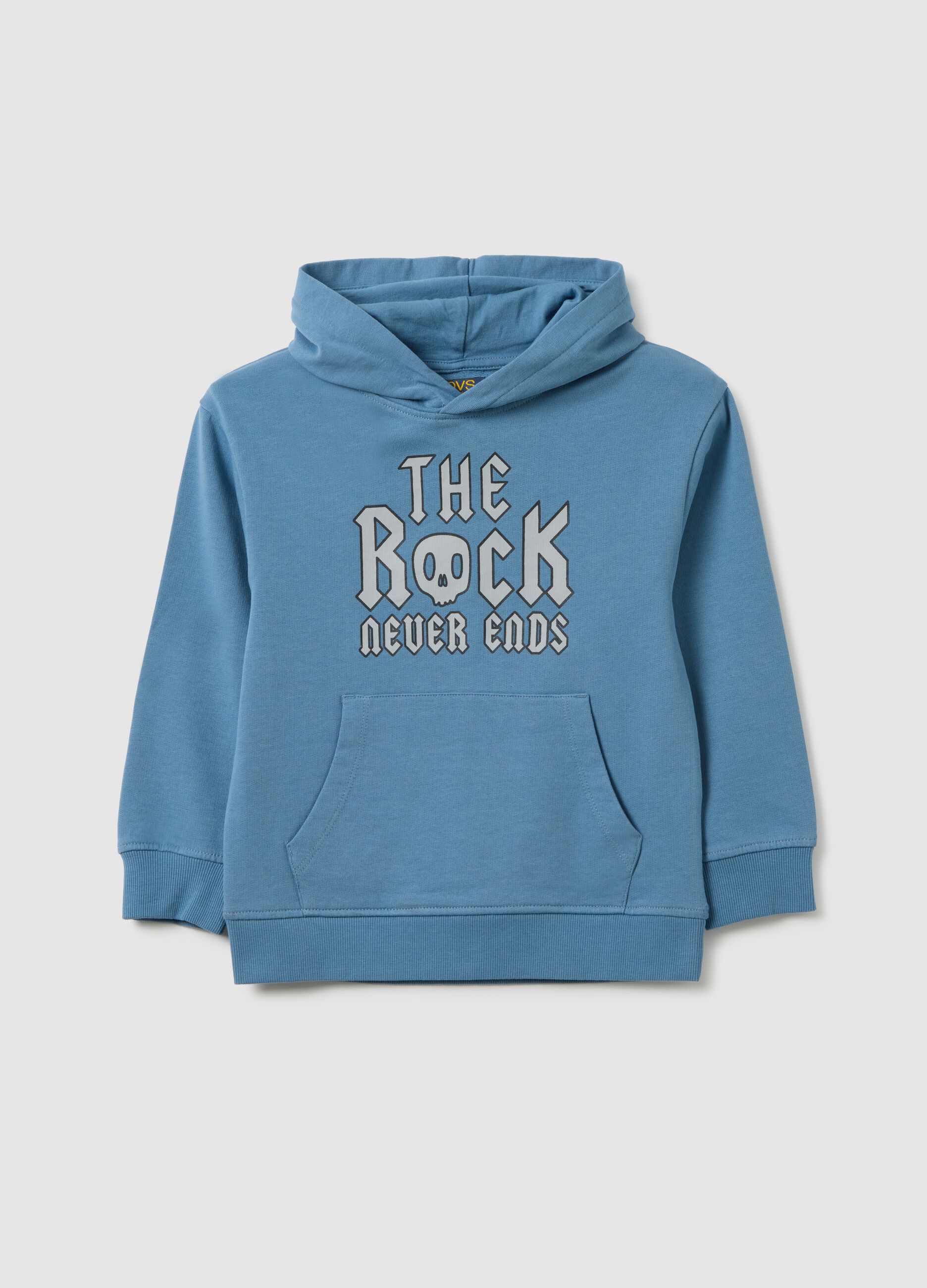 Oversized blue pure cotton children's sweatshirt