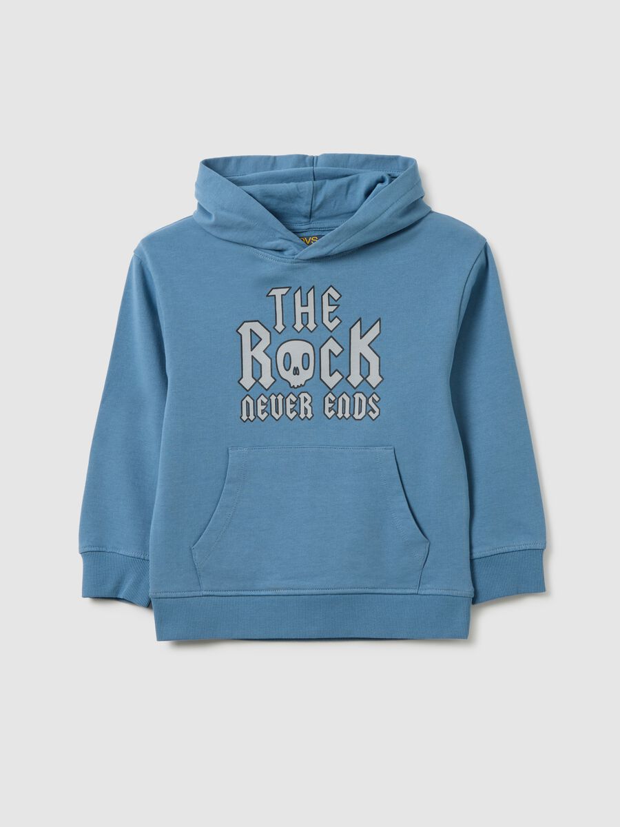 Oversized blue pure cotton children's sweatshirt_0