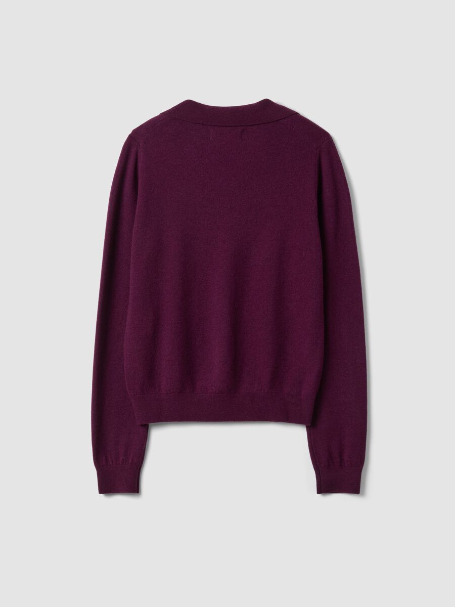 Purple pure wool polo-collar jumper_2