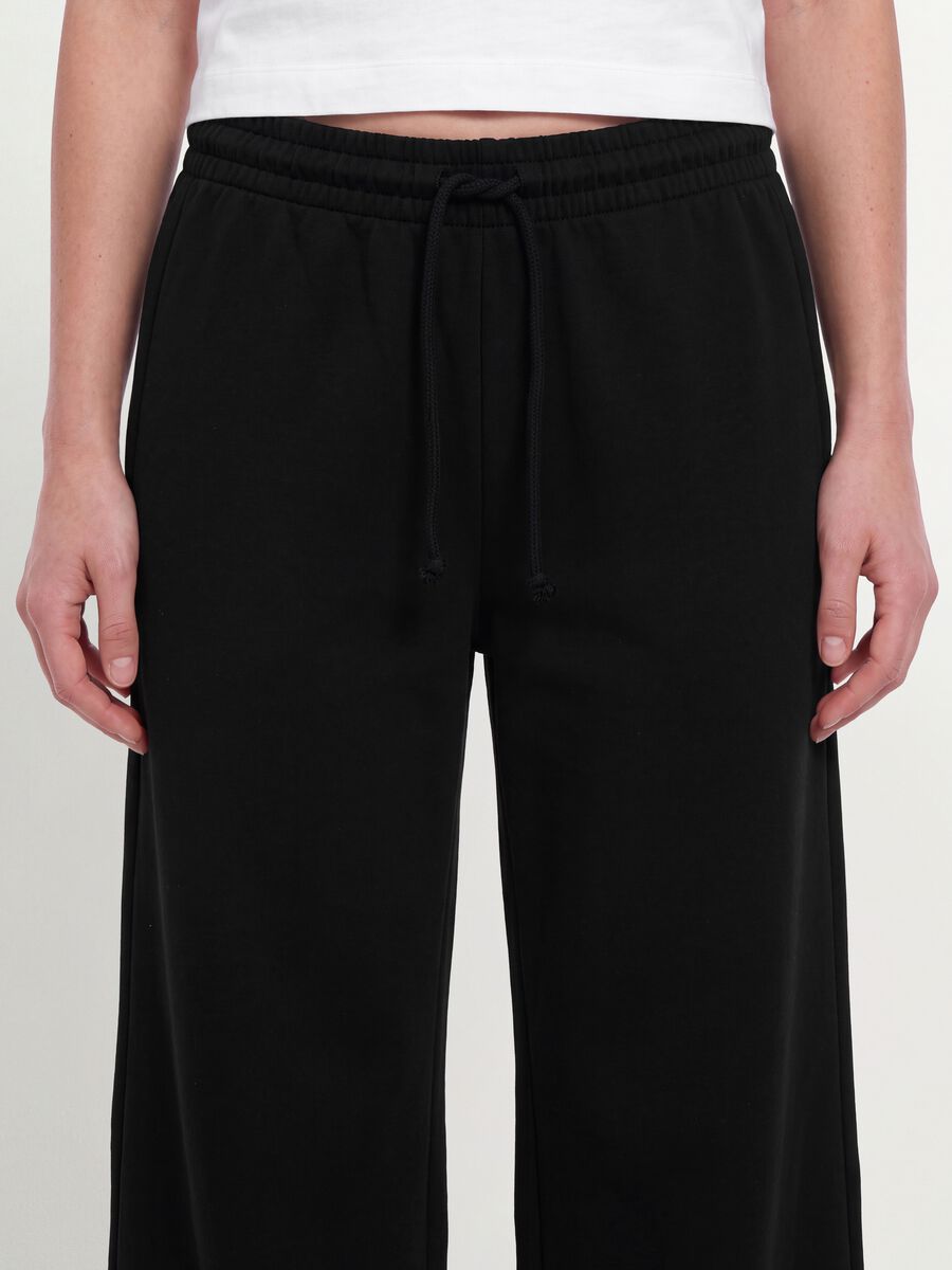 Black baggy-fit pure cotton jogger trousers_3