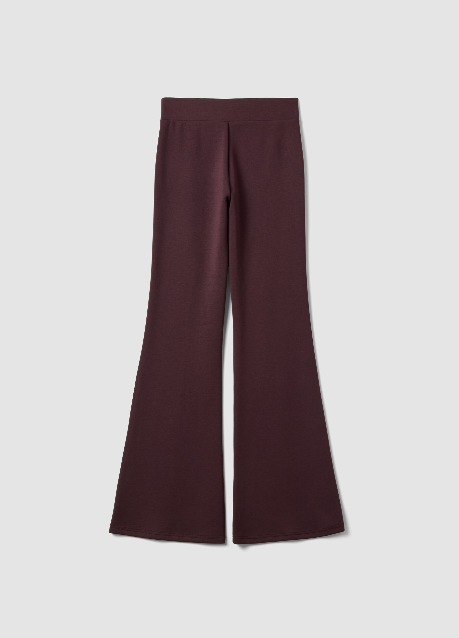 Purple flared trousers in stretch modal