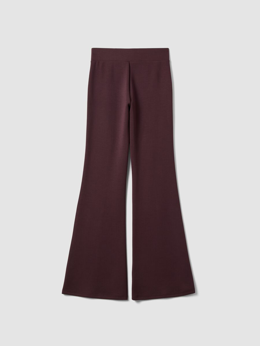 Purple flared trousers in stretch modal_2
