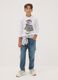 Blue stretch cotton jeans with elasticated waist for boys_0