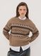 Maglia marrone jacquard con Collo rialzato_2