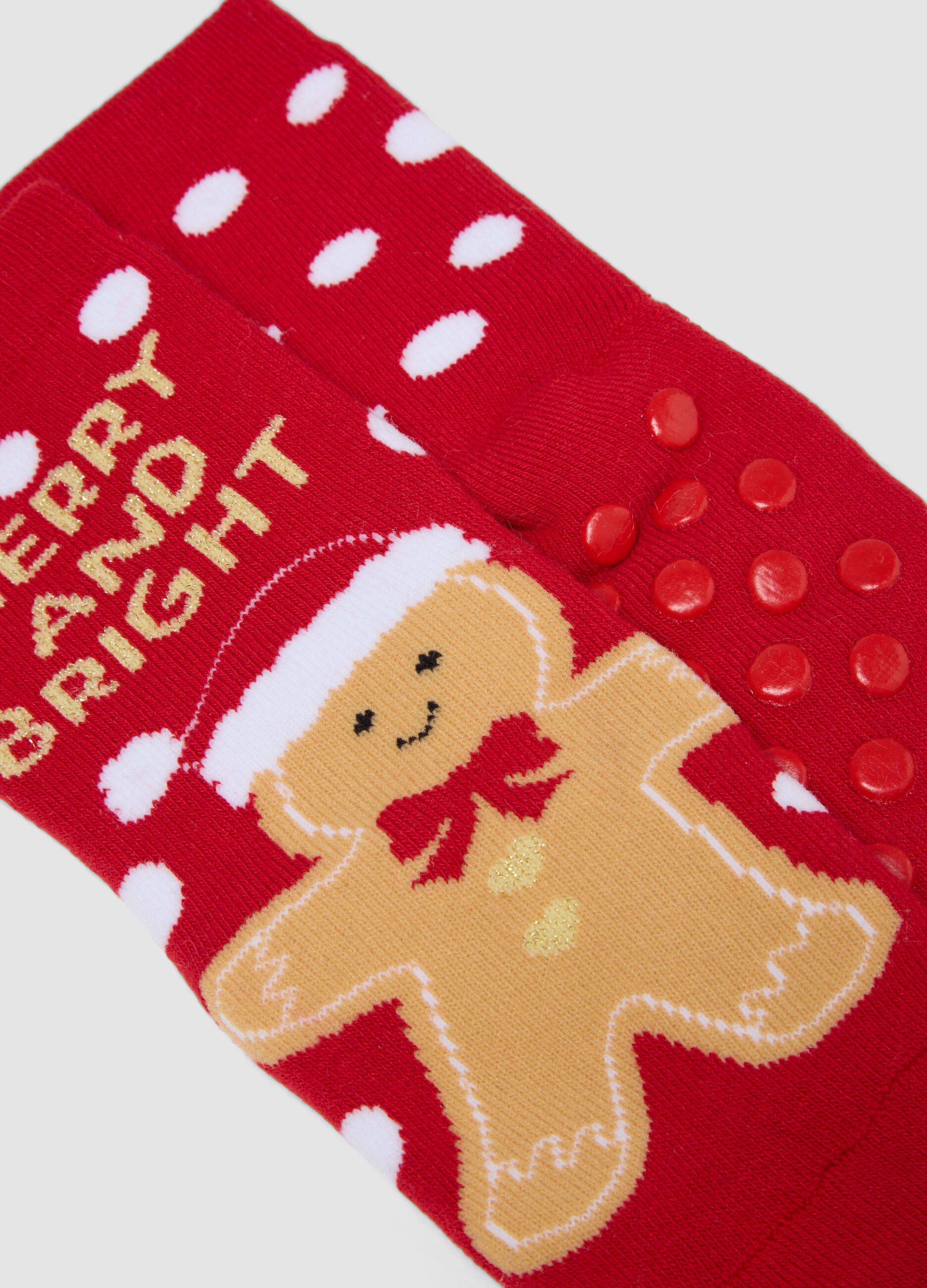 2-pack multicolour Christmas-themed short socks in stretch organic cotton
